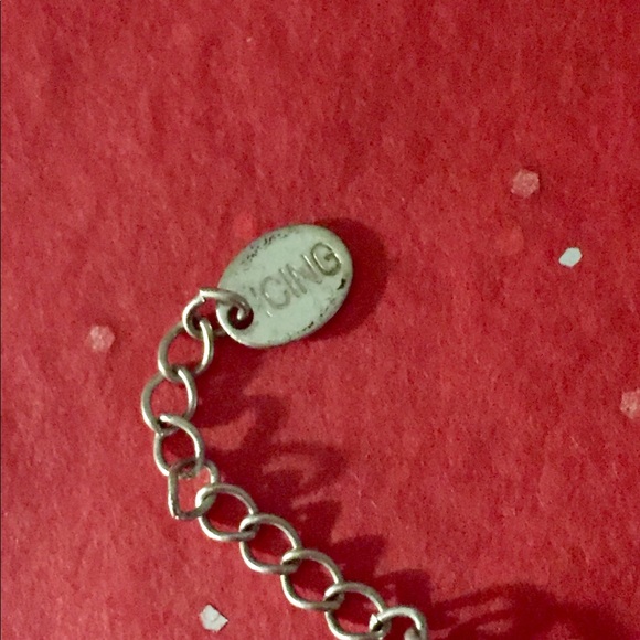 3-strand anklet with blue rhinestone dangles- - Picture 3 of 5